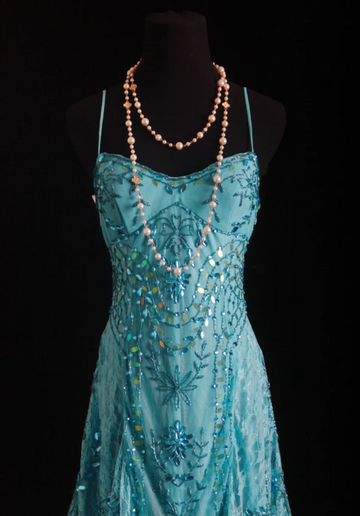 Niulatu Spaghetti Strap Sheath Blue Short Birthday Dresses Lace Beading Blue Formal Dresses HZ1026